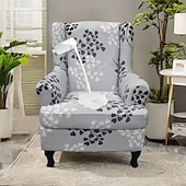 baratos Capa para Poltrona de Costas Largas-capa para cadeira com encosto de orelha floral capa elástica e durável com design floral elegante, perfeita para proteger e realçar sua cadeira com encosto de orelha, ideal para uma decoração de sala