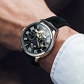 cheap Mechanical Watches-New Olevs Brand Men&#039;S Business Stainless Steel Band Watch Moon Phase Double Calendar 24-Hour Indication Automatic Mechanical Watch Simple Leisure Sports Men&#039;S Wristwatch