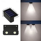 cheap Outdoor Wall Lights-4/8pcs Solar Powered Outdoor Wall Lights Garden Pathway Step Lights High-Efficiency Silicon Panels No Wiring Required Optical Control with Installation Hardware