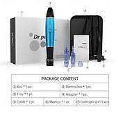 abordables Accessoires pour soins de la peau-Machine à stylo à micro-aiguilles sans fil A1-W, outil de soins de la peau électrique rechargeable pour la mésothérapie