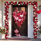 رخيصةأون لافتات المرآب والباب-زينة الزفاف الخارجية أغطية الأبواب نسيج الأبواب ستارة الأبواب الزينة خلفية لافتة الأبواب الأمامية لمنزل المزرعة قلوب