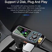 お買い得  車用Bluetoothキット/ハンズフリー-12V/2.5A BT 通話 EQ サウンド調整済み pd/qc3.0 急速充電器 bc83 FM トランスミッター カーチャージャー デュアル USB TF U ディスク MP3