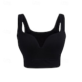 رخيصةأون حمالات صدر رياضية وصدريات-نسائي توب برا الملابس الداخلية حمالة الصدر مريح متنفس مقاومة الهزة حشوة متحركة بدون أسلاك سهل رياضة ألبسة رياضية أسود أبيض يوغا اللياقه البدنيه غير رسمي