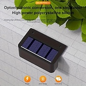 cheap Outdoor Wall Lights-4/8pcs Solar Powered Outdoor Wall Lights Garden Pathway Step Lights High-Efficiency Silicon Panels No Wiring Required Optical Control with Installation Hardware
