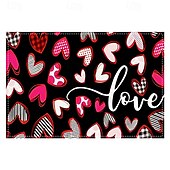 economico Tovagliette-set di 4 tovagliette per San Valentino romantiche e decorative con motivi a forma di cuore o rosa resistenti e resistenti al calore perfette per aggiungere un tocco d&#039;amore all&#039;arredamento della tua