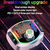 お買い得  車用Bluetoothキット/ハンズフリー-pd18 FMトランスミッター カーMP3プレーヤー デュアルUSBハンズフリーBluetoothアダプター