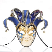 levne Maska-Harlekýn Karnevalová maska Benátská maska Arlecchino Dospělé Pánské Full face Párty Plesová maškaráda Karneval v Benátkách předvečer Všech svatých Karneval Mardi Gras Jednoduchý karnevalový kostým