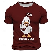tanie Zabavne koszulki męskie-Męska Rude Offensive Śmieszna Gęś T-shirt Krótki rękaw Koszulka 3D Print Koszulka z okrągłym dekoltem Moda Codzienny Ulica Codzienny Czarny Czerwony Niebieski Lato Wiosna Odzież S M L XL XXL XXXL