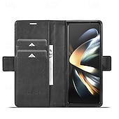Χαμηλού Κόστους Samsung Θήκη-τηλέφωνο tok Για Samsung Galaxy Z Fold 7 Z Διπλώστε 6 Z Fold 5 Z Fold 4 Z Fold 3 Αναποδογυρίστε το κάλυμμα με βάση στήριξης Μαγνητική Υποδοχή κάρτας Ρετρό TPU PU δέρμα