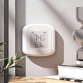 abordables Electrodomésticos-Sensor de temperatura y humedad inteligente Tuya Wifi/Zigbee, termómetro higrómetro para interiores con pantalla LCD, compatible con Alexa y Google Home