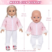 abordables Conjuntos de Ropa y Accesorios para Muñecas-Ropa y accesorios para muñecas de 18 pulgadas, conjunto de trajes de invierno para muñecas, abrigo y pantalones para muñecas de 18 pulgadas, regalos para niñas (sin muñeca)