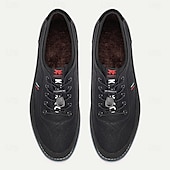 preiswerte Sneaker für Herren-Schwarze Freizeit-Sneaker für Herren mit strukturiertem Obermaterial und mehrfarbiger Zwischensohle – stylische Schnürschuhe für jeden Tag und die Freizeit