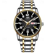 economico Orologi al quarzo-1 pz nuovo acciaio inossidabile con orologio da uomo digitale calendario settimanale display moda tendenza vita viaggio luminescente tempo libero sport affari orologio regalo di compleanno regalo di