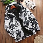 preiswerte Softshell-, Fleece- &amp; Wanderjacken-Herren 3-in-1-Jacken wandern Skijacke Winter Draussen Fleecejacke für Wanderer Winter Draussen warm Wasserdicht Windundurchlässig Abnehmbares Vlies Kapuzenshirt Windbreaker Windjacke Trench Coat