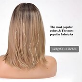 お買い得  トレンドの合成ウィッグ-女性用ウィッグ、カーテンバング付きウィッグ、肩までの長さ、日常使いに最適な天然合成ウィッグ
