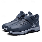 baratos Inverno e botas de neve-botas masculinas para caminhadas ao ar livre no inverno - tênis quentes forrados com pele, à prova d&#039;água, com sola antiderrapante e tira de velcro