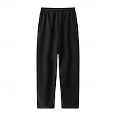 cheap Straight Leg-Men's Sherpa Athletic Pants Trousers Straight Leg Sweatpants Pocket Drawstring Elastic Waist Plain Comfort Warm Sports Outdoor Daily Fashion Casual ArmyGreen Black Micro-elastic