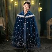 abordables Disfraces de niñas-Frozen Princesas Cuento de Hadas Elsa Capa Disfraz de fiesta temática traje de cosplay Cosplay de película for Chica Niños Navidad Carnaval Año Nuevo Rendimiento Fiesta de Cumpleaños
