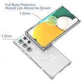 Недорогие Чехлы для Samsung-телефон Кейс для Назначение S24 Ultra S24 Plus S24 S24 ФЭ S25 Ультра Кейс на заднюю панель Магнитный Поддержка беспроводной зарядки Защита от удара Ретро ТПУ