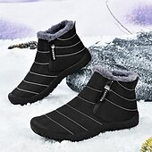 abordables Botas de invierno y nieve-Botas de nieve de invierno amarillas para hombre: impermeables, con forro de piel, cierre de cremallera, botines cálidos antideslizantes para clima frío