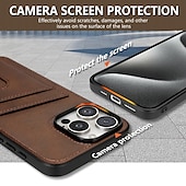 baratos Capas para iPhone-telefone Capinha Para iPhone 16 Pro Max Plus iPhone 15 Pro Max Plus iPhone 14 13 12 11 Pro Max Plus iPhone 14 Pro Max Capa traseira Slot para cartão Antichoque Retro TPU Couro PU