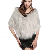 billige Sjaler &amp; Innpakninger-imitert pels skulder sjal wrap viking cape for kvinner brude bryllup skuldertrekk fest vinter capelet