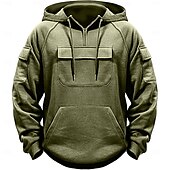 economico felpe con cappuccio da uomo di base-Per uomo Felpa con cappuccio Felpa con cappuccio e cerniera a un quarto Nero Verde militare Blu marino Cachi Grigio scuro Con cappuccio Liscio Tasche Sportivo Giornaliero Per eventi Streetwear