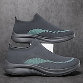 economico Sneakers da uomo-sneakers slip-on rosse leggere da uomo | tomaia in flyknit traspirante con suola comoda per attività casual e sportive