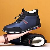 baratos Ténis para Homem-tênis casuais masculinos forrados e quentes de inverno – sapatos de cano alto com cadarço à prova d&#039;água e forro de pelúcia, sola antiderrapante, ideal para atividades ao ar livre e clima frio