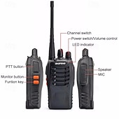 cheap Security &amp; Safety-2Pcs Walkie Talkie Two-way Radio Set BF 888s UHF 400-470MHz 16CH Walkie-talkie Radios Transceiver