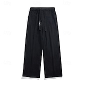 economico Pantaloni della tuta-Per uomo Pantaloni di velluto a coste Pantaloni Pantaloni casual A cordoncino Vita elastica Gamba dritta Liscio Comfort Caldo Lunghezza intera Esterno Informale Giornaliero Sportivo Di tendenza Nero
