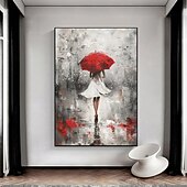 preiswerte Stillleben-Gemälde-abstraktes Regentag-Ölgemälde auf Leinwand, handgemalt, hübsches Mädchengemälde, großes Portrait-Ölgemälde, handgemalte Wandkunst, individuelles Mädchengemälde für Schlafzimmer, Kunstwerk,