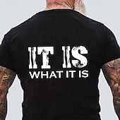  Ανδρικό Γραφικό T-Shirt - 'Είναι όπως είναι' - Κοντομάνικο Γραφικό T-Shirt με Μήνυμα Στυλ
