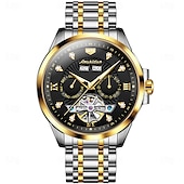 baratos Relógio Automático-Masculino Relógio mecânico Moda Relógio Casual Relógio de Pulso Automático - da corda automáticamente Luminoso Calendário Data Semana Aço Assista
