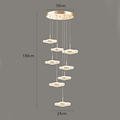 billige Unike lysekroner-180 cm Enkelt design Øyesign Anheng Lys Metall Akryl galvanisert Malte overflater Moderne Nordisk stil 110-120V 220-240V