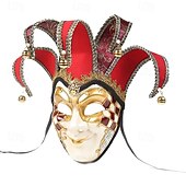 levne Maska-Harlekýn Karnevalová maska Benátská maska Arlecchino Dospělé Pánské Full face Párty Plesová maškaráda Karneval v Benátkách předvečer Všech svatých Karneval Mardi Gras Jednoduchý karnevalový kostým