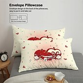 baratos Conjuntos de capa de edredão-capa de edredom de três peças com estampa de maçã vermelha doce, quarto de hotel, cama de hóspedes, conjunto confortável, 1 capa de edredom de 2 fronhas, conjunto de cama queen size, conjunto de 2