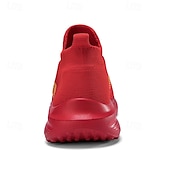 economico Sneakers da uomo-sneakers slip-on rosse leggere da uomo | tomaia in flyknit traspirante con suola comoda per attività casual e sportive
