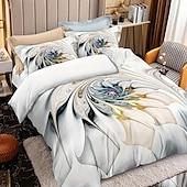economico Set copripiumino-fiori farfalle piante fiori stampe set di tre pezzi piumone per camera da letto hotel camera degli ospiti biancheria da letto set comodo 1 set piumone 2 federe set letto matrimoniale set da 2 pezzi