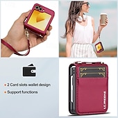 economico Cover Samsung-telefono Custodia Per Samsung Galaxy Z Flip 7 Z Flip 6 Z Flip 5 Z Flip 4 Z Flip 3 Copertura Posteriore con Cordino Slot per Carte Resistente agli urti Retrò TPU Pelle PU