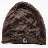 cheap Beanie Hat-Men&#039;s Unisex Beanie Hat Winter Hats Beanies Skull Cap Knit Hat Black Wine Acrylic Fibers Knitted Cozy Daily Wear Going out Solid / Plain Color Warm