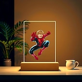 baratos Presentes Personalizados-luz noturna usb personalizada com foto, luz noturna personalizada com rosto de criança de super-herói, luz noturna acrílica, decoração de natal, presentes para fãs de super-heróis