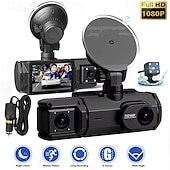 Χαμηλού Κόστους DVR Αυτοκινήτου-3 κανάλια wifi dash cam για αυτοκίνητα 2 ιντσών DVR αυτοκινήτου με κάμερα οπισθοπορείας 1080p εμπρός μέσα και πίσω κάμερα νυχτερινής όρασης