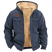baratos moletons 3d masculinos-Homens Côr Sólida Cowboy Tosão Moletons Moletom Moletom com capuz Com Capuz Moda Impressão 3D Feriado Streetwear Preto Azul Zíper Bolsos Outono Inverno Designer