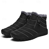 abordables Botas de invierno y nieve-Botas de nieve de invierno amarillas para hombre: impermeables, con forro de piel, cierre de cremallera, botines cálidos antideslizantes para clima frío
