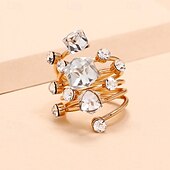 abordables Anillos de mujer-Anillo de cóctel en espiral bohemio chic para mujer con piedras preciosas variadas: perfecto para fiestas y uso diario