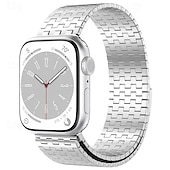 baratos Pulseiras de Apple Watch-Loop Solo Compatível com Pulseira Apple Watch 38mm 40mm 41mm 42mm 44mm 45mm 49mm Fecho Magnético Ajustável Aço Inoxidável pulseira de substituição para iwatch Ultra 2 Series 9 8 7 SE 6 5 4 3 2 1