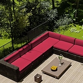 abordables Funda para Cojines de Patio-2 fundas de cojín para patio, 100 % impermeables, para sofá de exterior, de mimbre, funda de asiento de sofá impermeable, funda de silla de mimbre Oxford, protector de muebles