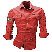 economico camicie western da uomo-Per uomo Bandiera americana degli Stati Uniti Cervo Camicie da lavoro Camicia occidentale Camicia da carico Manica lunga Occidentale Informale Sportivo Per uscire Da caccia Inverno Primavera &amp; Autunno