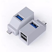 cheap Computer Peripherals-Type C USB 3.0 HUB Adapter 3 Ports USB Extender High Speed Data Transfer Splitter Docking Station for PC Laptop U Disk Card Read